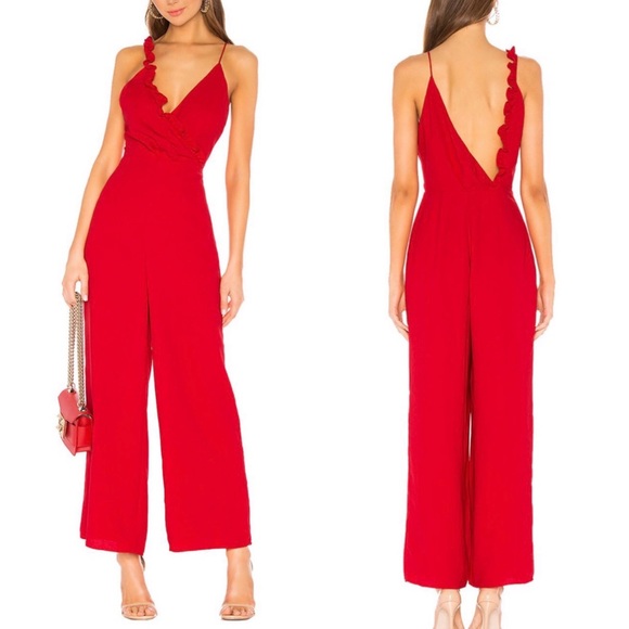 NWT. KeepSake Red Jumpsuit. - Picture 1 of 4